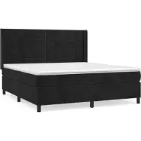 vidaXL Lit boxspring avec matelas noir 180x200 cm velours