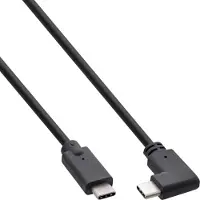 InLine Câble USB 3.2 Gen.2, USB-C mâle/mâle coudé, noir, 1,5m