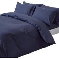Homescapes Literie bleu marine densité 200 fils, 230 x 220 cm