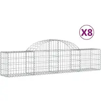 vidaXL Gabions avec arc surélevé 8 pcs. 200x30x40/60 cm Fer galvanisé