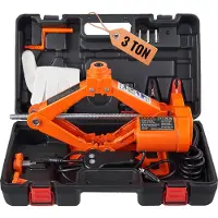 Vevor Cric à ciseaux Cric à ciseaux électrique pour voiture 3 t, cric 12 V avec câble électrique de 3,5 m & boîte à outils & manivelle, 130-370 mm / 170-420 mm Cric pour voiture, SUV, berline, etc.