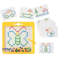 Eduplay 120618 Pad à points magnétiques avec cartes modèles, 31,5 x 31,5 x 2,3 cm, multicolore