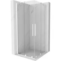 Mexen Velar Duo cabine de douche pliante 80 x 80 cm, Transparent, blanc - 871-080-080-02-20