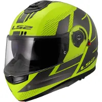 LS2 FF908 Strobe II Code, casque rabattable ,Jaune Néon/Noir ,XL