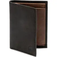 SERASAR | Portefeuille en cuir de première qualité [Vintage] en cuir | Couleur : Noir/Marron | Longueur : 13cm