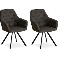 Homestyle4u Chaise Salle à Manger Lot de 2 Anthracite Design Moderne Chaises de Cuisine Chaises pas Cher Fauteuils Rembourrée