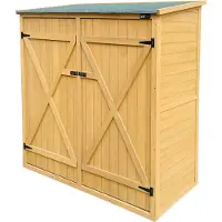 Axi Casper Armoire De Jardin En Bois Brun | 149 X 78 X 164 Cm - Armoire Exterieur, Armoire À Outils / Meuble Exterieur Rangement Pour Le Jardin Avec