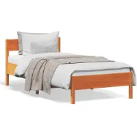 vidaXL Lit en bois massif sans matelas pin brun cireux 100x200