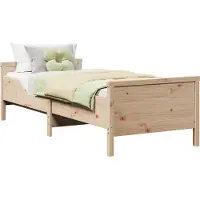 vidaXL Cadre de lit avec tête de lit brun 80 x 200 cm Bois composite