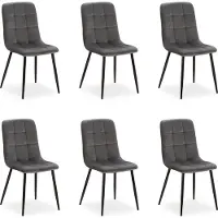 Homestyle4u Chaise Salle à Manger Lot de 6 Gris Design Moderne Chaises de Cuisine Chaises pas Cher Fauteuil Rembourrée