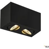 SLV Triledo Double plafonnier apparent 2 flammes noir LED