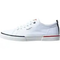 Pepe Jeans pour homme. PMS30811 Trainers Kenton Smart 22 blanc (45), Tissu, Plat, Lacets, Casuel, Durable