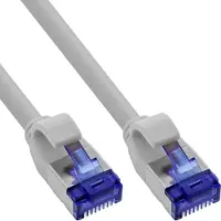 InLine Patch Cord Slim, Cat.6A, S/FTP, TPE (LSZH) flexible, PoE, gris, 1m