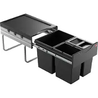 Hailo Collecteur de déchets 3642731 Raumspar-Tandem 2x 8,5 +18 L noir