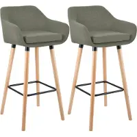 CLP lot de 2 tabourets de bar Grant tissu
