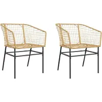 vidaXL Chaises de jardin 2 pcs. Marron Poly Rattan