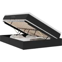 vidaXL Lit de rangement avec matelas noir 140 x 200 cm velours