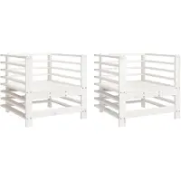 vidaXL Chaises de jardin 2 pcs. Blanc Pin massif