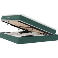 vidaXL Lit de rangement avec matelas vert foncé 180 x 200 cm velours