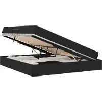 vidaXL Lit de rangement avec matelas Noir 160 x 200 cm Polyester