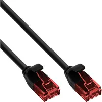 InLine 71233S Câble patch slim, U/UTP, Cat.6, noir, 0,3m