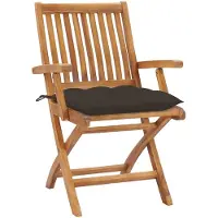 vidaXL Chaises de jardin pliantes avec coussins 4 pcs. Bois massif teck