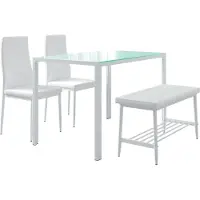 Vicco Ensemble de table à manger Grand Blanc 120x70cm 4 pièces, Model 51843