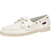 Sebago pour homme. 7000H00 Chaussures de bateau en cuir Docksides Portland blanc (43), Plat, Lacets, Casuel