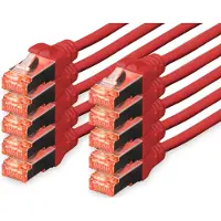 Digitus DK-1644010-R-10 Câble patch cat. 6, S/FTP, 1,0 m, rouge, par 10