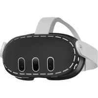 VORTEX VR VR Housse Silicone Lunettes pour Meta Quest 3 – Protection Souple, Antidérapante, Anti-poussière VR, Noir, Gris & Bleu