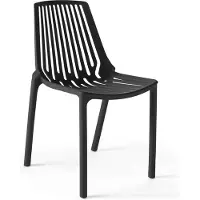 Oviala Chaise de jardin ajourée en plastique noir - Paris