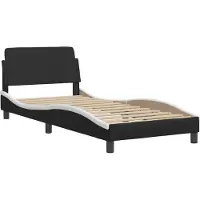 vidaXL Cadre de lit "Dover" noir et blanc 80x200 cm simili-cuir