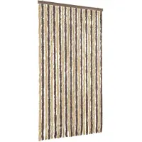vidaXL Rideau anti-mouches brun foncé et beige 100x230 cm chenille