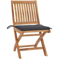 vidaXL Chaises de jardin pliantes avec coussins 4 pcs. Bois massif teck