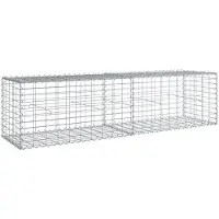 vidaXL Gabion avec couvercle 200x50x50 cm Fer galvanisé
