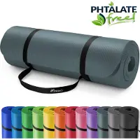 Tresko Tapis de Yoga Tapis de gymnastique Pilates 185x60x1,5cm Bleu Pétrole