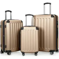 Hauptstadtkoffer - Spree - Set de valises 3 pièces Valises à coque rigide Valises de voyage avec extension Set trolley, TSA, 4 roulettes, S M & L, Champagne
