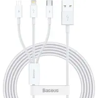 Baseus Câble Usb 3W1 Superior Series, Usb Do Micro Usb / Usb-C / Lightning, 3.5A, 1.5M (Biay)