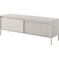 Selsey Falsetto Buffet TV Beige avec façade striée, 153 cm