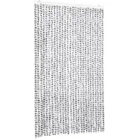 vidaXL Rideau anti-mouches gris clair et gris foncé 118x220 cm chenille