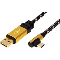 Roline 11.02.9060 Câble Usb 0,8 M Usb 2.0 Usb A Usb C Noir, Or