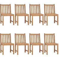 vidaXL Chaises de jardin 8 pcs. avec coussins teck massif