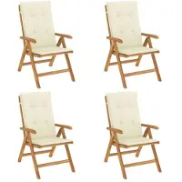 vidaXL Chaises de jardin avec coussins 4 pcs. Bois massif teck