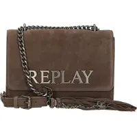 Replay Cuir sac à épaule bandoulière Crossbody Bag DK Brown Wood marron foncé