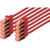 Digitus DK-16440025-R10 Patchcable Cat 6, S/FTP, 0,25 m, rot, 10er