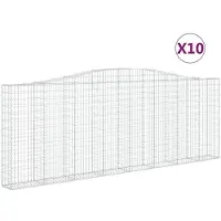 vidaXL Gabions avec arc surélevé 10pcs. 400x30x140/160cm Fer galvanisé