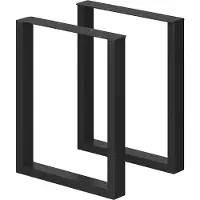 Vicco Pieds de table Noir 60x72cm Carré, Model 29105