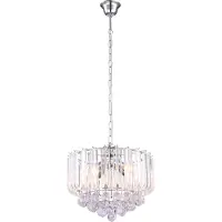 Globo Lighting Lustre Minnesota LED - Chrome avec décor en acrylique transparent et cristaux en acrylique