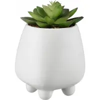Galicja Succulente artificielle dans un pot blanc 10x17 cm