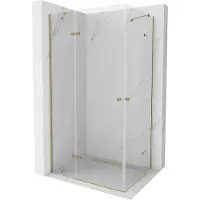 Mexen Roma Duo cabine de douche avec porte battante 90 x 80 cm, Transparent, Or - 854-090-080-50-00-02
